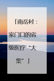 南岳村：家门口的省级医疗“大集”
