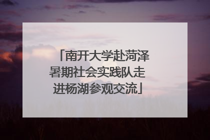 南开大学赴菏泽暑期社会实践队走进杨湖参观交流