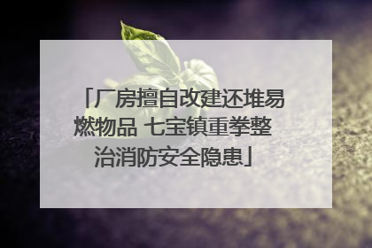 厂房擅自改建还堆易燃物品 七宝镇重拳整治消防安全隐患