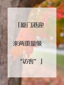 厦门港迎来两重量级“访客”