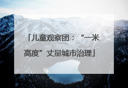 儿童观察团：“一米高度”丈量城市治理