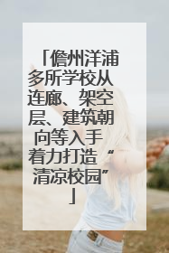 儋州洋浦多所学校从连廊、架空层、建筑朝向等入手 着力打造“清凉校园”