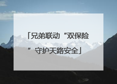 兄弟联动“双保险”守护天路安全