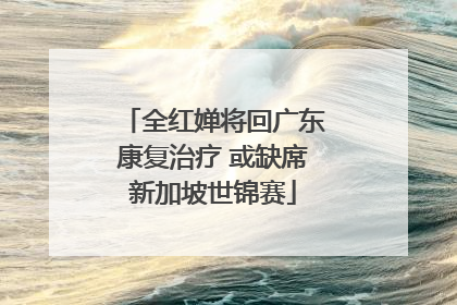 全红婵将回广东康复治疗 或缺席新加坡世锦赛