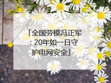全国劳模冯正军：20年如一日守护电网安全