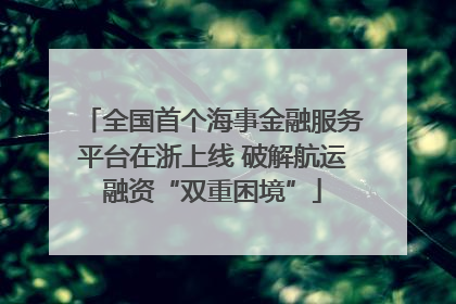 全国首个海事金融服务平台在浙上线 破解航运融资“双重困境”