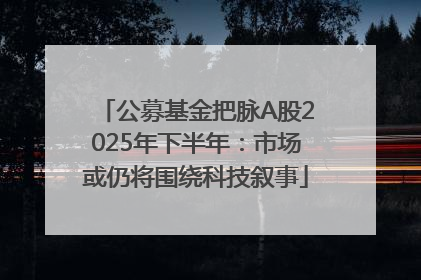 公募基金把脉A股2025年下半年：市场或仍将围绕科技叙事