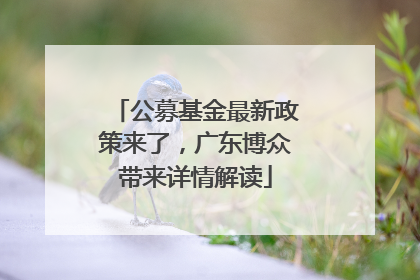 公募基金最新政策来了，广东博众带来详情解读