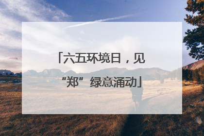 六五环境日，见“郑”绿意涌动