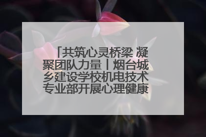 共筑心灵桥梁 凝聚团队力量丨烟台城乡建设学校机电技术专业部开展心理健康讲座及团辅活动