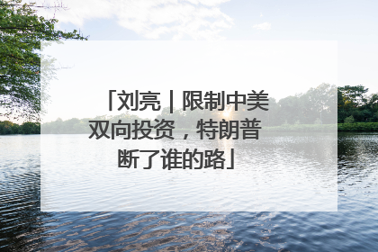 刘亮｜限制中美双向投资，特朗普断了谁的路