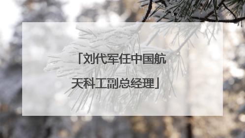 刘代军任中国航天科工副总经理