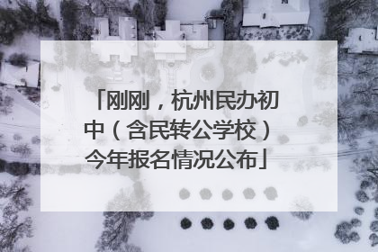 刚刚，杭州民办初中（含民转公学校）今年报名情况公布
