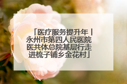 医疗服务提升年丨永州市第四人民医院医共体总院基层行走进梳子铺乡金花村