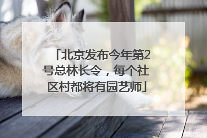 北京发布今年第2号总林长令，每个社区村都将有园艺师