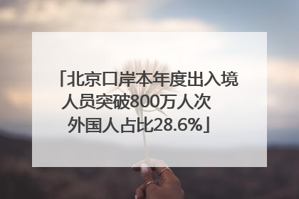 北京口岸本年度出入境人员突破800万人次 外国人占比28.6%
