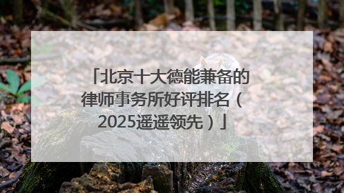 北京十大德能兼备的律师事务所好评排名（2025遥遥领先）