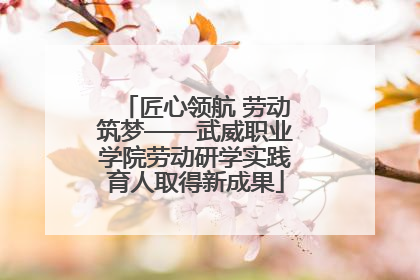 匠心领航 劳动筑梦——武威职业学院劳动研学实践育人取得新成果