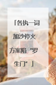 各执一词 加沙停火方案陷“罗生门”