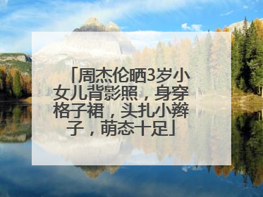 周杰伦晒3岁小女儿背影照，身穿格子裙，头扎小辫子，萌态十足