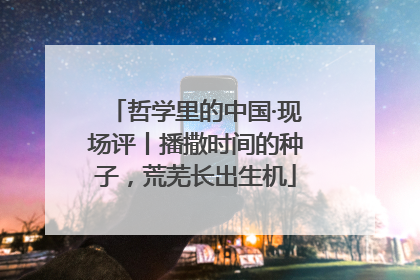 哲学里的中国·现场评丨播撒时间的种子，荒芜长出生机