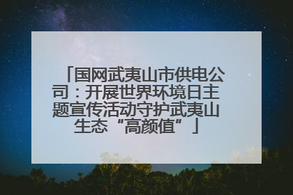国网武夷山市供电公司：开展世界环境日主题宣传活动守护武夷山生态“高颜值”