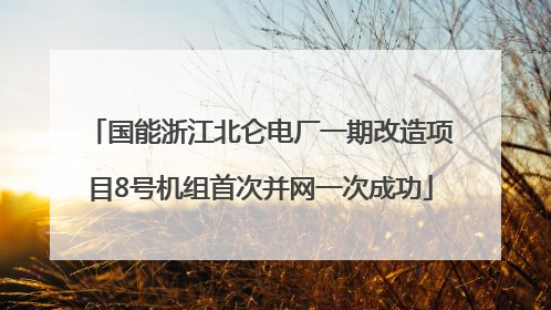 国能浙江北仑电厂一期改造项目8号机组首次并网一次成功
