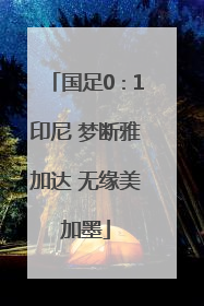 国足0∶1印尼 梦断雅加达 无缘美加墨