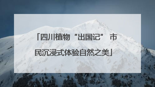 四川植物“出国记” 市民沉浸式体验自然之美