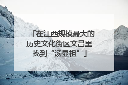 在江西规模最大的历史文化街区文昌里找到“汤显祖”