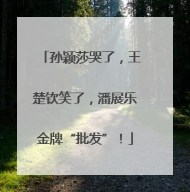 孙颖莎哭了，王楚钦笑了，潘展乐金牌“批发”！