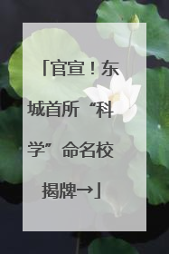 官宣！东城首所“科学”命名校揭牌→