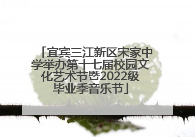 宜宾三江新区宋家中学举办第十七届校园文化艺术节暨2022级毕业季音乐节