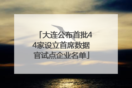 大连公布首批44家设立首席数据官试点企业名单