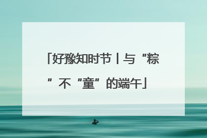好豫知时节丨与“粽”不“童”的端午