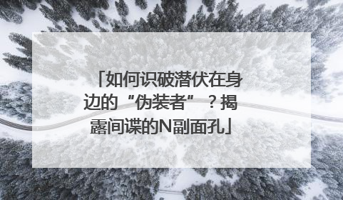 如何识破潜伏在身边的“伪装者”？揭露间谍的N副面孔