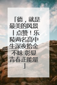 德，就是最美的风景丨点赞！乐陵两名高中生深夜拾金不昧 彰显青春正能量