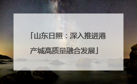 山东日照：深入推进港产城高质量融合发展