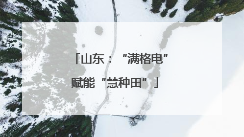 山东：“满格电”赋能“慧种田”