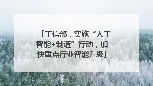 工信部：实施“人工智能+制造”行动，加快重点行业智能升级