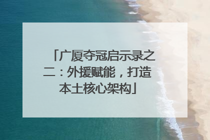 广厦夺冠启示录之二：外援赋能，打造本土核心架构