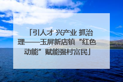 引人才 兴产业 抓治理——玉屏新店镇“红色动能”赋能强村富民