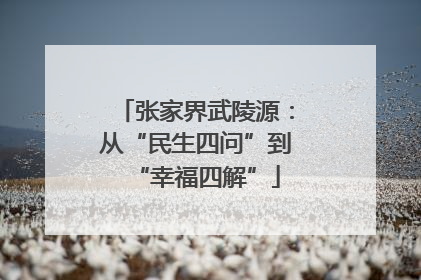 张家界武陵源：从“民生四问”到“幸福四解”