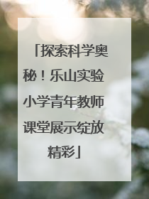 探索科学奥秘！乐山实验小学青年教师课堂展示绽放精彩