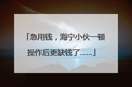 急用钱，海宁小伙一顿操作后更缺钱了……