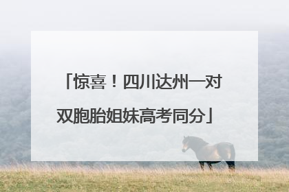 惊喜！四川达州一对双胞胎姐妹高考同分
