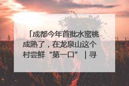 成都今年首批水蜜桃成熟了，在龙泉山这个村尝鲜“第一口”｜寻找和美乡村推荐官