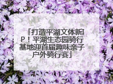 打造平湖文体新IP！平湖生态园骑行基地迎首届趣味亲子户外骑行赛