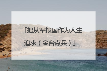 把从军报国作为人生追求（金台点兵）