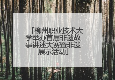 柳州职业技术大学举办首届非遗故事讲述大赛暨非遗展示活动